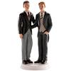 dekora - Sposini per Torta Matrimonio "Coppia di uomini abbracciati" 20 cm di altezza - Cake topper Matrimonio in Resina, Statuine Sposi per torta Nuziale - Base idonea al contatto alimentare