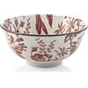 H&H, Set 6 Coppe Elizabeth in Porcellana Decorata Rossa, Diametro 16 cm - Perfette per Lavastoviglie e Microonde