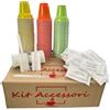 Kit Accessori 100 Plastica - Bicchieri In Plastica, Bustine Di Zucchero Bianco, Palettine