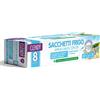 Sacchetti Frigo Apri & Chiudi Con Zip Clendy - 8 Sacchetti, Formato Grande 7l