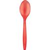 15 Cucchiai In Plastica Rosso