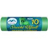 10 Sacchetti - 70x110 - Raccolta Differenziata Verde - 110 Litri - Made In Italy