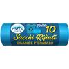 10 Sacchetti - 70x110 - Raccolta Differenziata Celeste - 110 Litri - Made In Italy