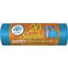 20 Sacchetti - 50x60cm - Raccolta Differenziata Celeste - 30 Litri - Made In Italy