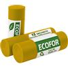 Ecofor 15 Sacchetti - 55x66cm - Raccolta Differenziata Giallo - 40 Litri - Made In Italy