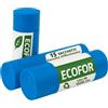 Ecofor 15 Sacchetti - 55x66cm - Raccolta Differenziata Celeste - 40 Litri - Made In Italy