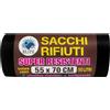 21 Sacchi Rifiuti Neri Super Resistenti 55x70 Cm - 50 Litri - Plastica Riciclata Elite