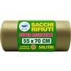 21 Sacchi Rifiuti Ambra Super Resistenti 55x70 Cm - 50 Litri - Elite