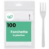 100 Forchette Monouso In Plastica Bianca - Praticità E Igiene