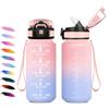 KollyKolla Borraccia 500ml, a Prova di Perdite, Bottiglia Bambina con Cannuccia, Bottiglia Acqua Sportiva con Indicatore del Tempo, Motivazionale Borraccia per Bambini, Campeggio, Scuola, Ufficio, Lavoro
