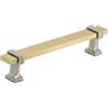 Amerock Maniglia per armadietto, in oro spazzolato/nichel satinato, 128 mm, da centro a centro, Overton, confezione da 1, maniglia per cassetti, accessori per armadietti