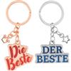 GRUSS & CO Coppia di portachiavi con motivo migliore | Set di ciondoli composto da due ciondoli con anello portachiavi, con ciondolo con scritta | regalo per due coppie | 73827, multicolore, taglia