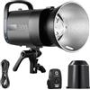 NEEWER S101-300W PRO Luce Flash Stroboscopica+Trigger 2.4G Lampada Pilota 150W, 300W GN58 5600K Riflettore con Attacco Bowens Mode S1/S2 Ventola Silenziosa Compatibile con QPRO per Fotografia Studio