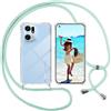 ISOI Cover con Cordino per Oppo Find X5 Pro, Custodia Trasparente con Collana Tracolla Laccio Collo Ultra Sottile Morbido TPU Silicone Antiurto AntiGraffio Antiscivolo Case, Verde
