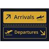 OM3® Divertente zerbino con scritta | Aeroporto - Arrivals Departures - Airport Style I | antiscivolo e lavabile | 60 x 40 cm |