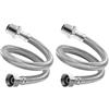 Lunaanda Tubo Armato 3/8 Zoll di Connessione Flessibile Con Raccordo & Filettatura Esterna per Rubinetto, Flessibile in Acciaio Inox, Prolunga per Rubinetto Miscelatore (20cm)