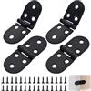 Tolenre 4 pcs Cerniere per Porte, Cerniere Pieghevoli, Flip Cerniere Bordo Rotondo, Cerniera a Vite Acciaio Nero con Viti, Cerniere di Testa, Cerniere per Mobili In Legno per Porte Armadio Cancello