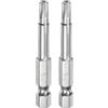 QUARKZMAN 2pz T25 Bit Torx di Sicurezza 1/4 Gambo Esagonale 2 Lungo Acciaio S2 Magnetica Antimanomissione Star Bits Cacciavite Testa Torx con Foro per Rimuovere Viti Fissaggio