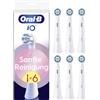 Oral-B iO Gentle Cleaning - Testine di ricambio originali per spazzolino da denti, adatte per gengive sensibili, confezione da 6, colore: Bianco