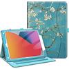 FINTIE Cover compatibile con iPad 10.2 9a generazione 2021/8° genn 2020/7° genno 2019, custodia multiposizione per standby/sveglia automatica protezione degli angoli, fiore albicocino