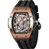 TSAR BOMBA Orologio da uomo Orologi automatici di lusso da uomo con cinturino in silicone nero acciaio inossidabile oro rosa impermeabile quadrante grande regalo 8228A