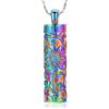 AIWENXI Collana con urna di girasole per cenere, per cremazione, gioielli cilindri, in acciaio inox, uomo/animale domestico, cenere, souvenir, amante della cenere, ciondolo per uomini e donne