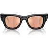 Ray-Ban Occhiali da Sole RB4940B 68647J Wayfarer Puffer X ASAP Rocky Nero con Strass/Marrone Scuro Specchiato Rosé Unisex 47/23/145