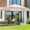 BAKAJI Ombrellone Giardino Decentrato Roma Flap 3x3 Alluminio Inclinabile Girevole Ecru