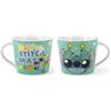 H&H Home Set 6 Tazze Jumbo in Porcellana - Decoro Stitch Christmas, 400 ml - Tazze Natalizie con Decori Assortiti - Perfette per Tè, Caffè e Cioccolata Calda