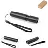 hi!dea™ Torcia ricaricabile in alluminio riciclato con zoom e luce 120 lumen BRUCE personalizzate o neutre