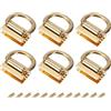 QUARKZMAN Connettore per Borsa in Metallo con Ring D, 6pz 28mm Fibbia per Appendere Borsa con Viti per Fai da Te, Portachiavi Laccio (Dorato Chiaro)