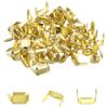 QUARKZMAN 100Pz Fermagli in Ottone per Cuoio, 8mm Fermagli a Due Punte per Passanti di Cintura per Artigianato Del Cuoio, Tono Oro