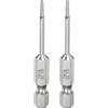 QUARKZMAN 2pz T6 Bit Torx di Sicurezza 1/4 Gambo Esagonale 2 Lungo Acciaio S2 Magnetica Antimanomissione Star Bits Cacciavite Testa Torx con Foro per Rimuovere Viti Fissaggio