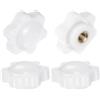 QUARKZMAN 4pz Pomelli a Stella con Filettatura Femmina M5, Testa da 25mm, Plastica con Foro Non Passante Maniglie di Serraggio Avvitate in Ottone Manopole Filettate, Bianco