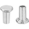 QUARKZMAN 50pz Rivetti Semitubolari, 2mm x 4mm Rivetti Semi-Tubolari Testa Piatta Tonda Alluminio Rivetti con Perno Metallo per Riparazioni Domestiche Industriali, Argento