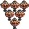 LHNNDM 12 pezzi Pomelli per porta in ceramica, pomelli in ceramica verde chiaro a forma di zucca con viti, maniglie antiche per armadi da cucina, credenze e comò (12, Marrone caffè)