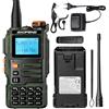 BAOFENG K63 6W Walkie Talkie, Tri-Band UHF/VHF/1.25M Radio portatile per amatori, AM FM, 2600 mAh batteria, 999CH, Copia frequenza wireless, Frequenza ripetitore inversa, Mimetica verde