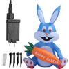 Cocoarm 1.2m Decorazioni Pasquali Gonfiabili All'aperto Coniglio Pasquale Gonfiabile Cartone Animato Carino Divertente Decorazione da Giardino Gonfiabile con Design Auto-Gonfiante per (Plug 220v)