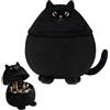 Cantustime Porta Trucchi Donna Ragazza Bambina, Regali Divertenti Pochette Trousse Trucchi, Beauty Case da Viaggio, Gatto Gadget Utili Originali, Idee Regalo Compleanno Natale Festa della Mamma per Lei - Nero