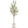 MAIA SHOP Olivo artificiale 180 cm Minimal, pianta finta grande da interno con tronco naturale, albero decorativo realistico per arredare casa ufficio e hotel