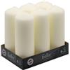 Hofer Candele Cilindriche a Colonna - 6 x 16,5 cm - Colore Avorio - Set di 6 Candele Grandi - Lunga Durata: 54 Ore - Non Profumate - Cera Antigoccia - Qualità RAL