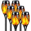 YAZEKY Solare Fiamma Luci,6 Pezzi LED Lampade Solari da Giardino Torcia Luce con Fiamma Tremolante Realistico,Lampada Solare da Esterno IP65 Impermeabile, Luci Decorative per Esterno,Giardino,Patio
