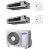 Samsung Climatizzatore Condizionatore Samsung Canalizzabile a bassa prevalenza Dual split Inverter R32 12000 + 12000 BTU con U.E. AJ050TXJ2KG/EU Classe A+++/A++ Con Comando a Filo MWR-WG01KN