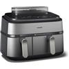 Philips Ped Philips Serie 5000 Airfryer doppio cestello con vapore, Friggitrice ad aria da 9.0L, 19 metodi di cottura, Pulizia cestello aut