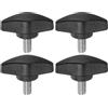 QUARKZMAN Manopole a T M6x12mm con Viti a Testa Alare Plastica Nero 4pz | Manopole a T, Filettatura Maschio Standard, Maniglie Serraggio a Mano, Vite a Testa Zigrinata