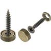 QUARKZMAN 4Pz Viti Decorative in Ottone con Tappi da 12 Mm Colore Bronzo | Viti per Specchio, Viti Autofilettanti, per Fissaggio di Mobili