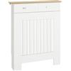 HOMCOM Copritermosifone a Doghe Antiribaltamento con Cassetto, in Legno, 78x19x97 cm, Bianco | Aosom Italy