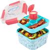 Get Trend Disney Eeyore Bento Box, 2L Porta Pranzo con Scomparti Vassoio Guarnizioni e Condimento Pentola, Senza BPA Insalata Lunch Box per Adulti e Bambini (Multi Eeyore)