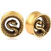 DOEARKO Dilatatore per Orecchio Serpente Dilatatore Piercing In Acciaio Inox Double Flared Dilatatori Tunnel Expanders Stretchers Piercing 8-25mm (Oro, 12MM)