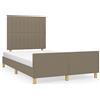 vidaXL Struttura letto senza materasso Taupe 120x190 cm tessuto